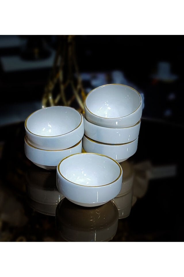 Elit Home Özel Tasarım Porselen Gold Detaylı Sunumluk&Hediyelik Kahve Yanı Lokumluk&Şekerlik