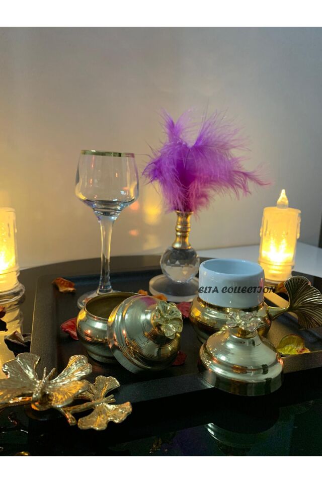 5 Parça Gold Detaylı Kahve Sunum & Damat Kahve Seti