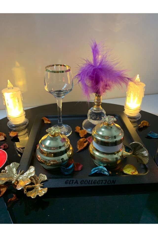 5 Parça Gold Detaylı Kahve Sunum & Damat Kahve Seti