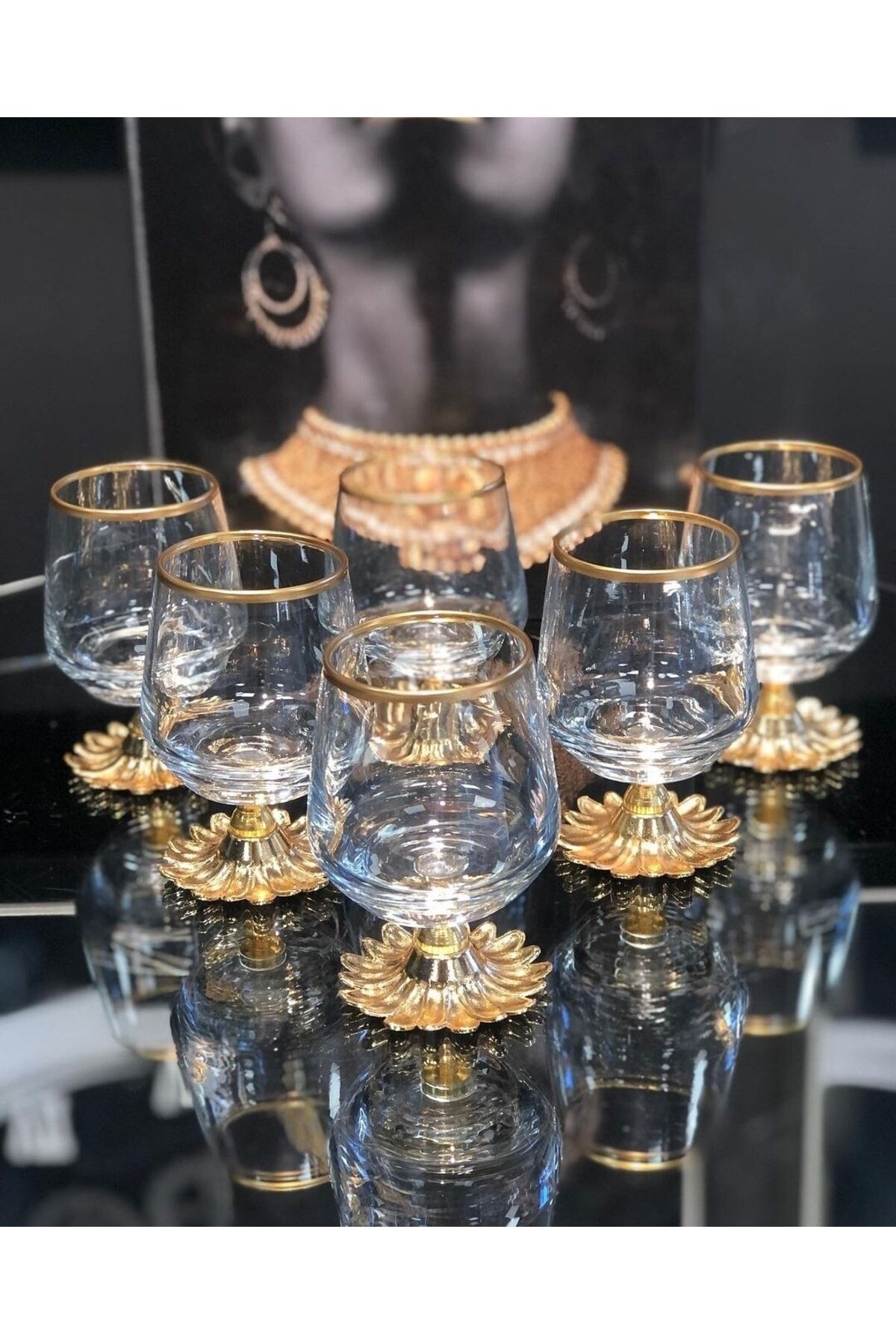 Gold Ayaklı Kahve Yanı Su Bardağı