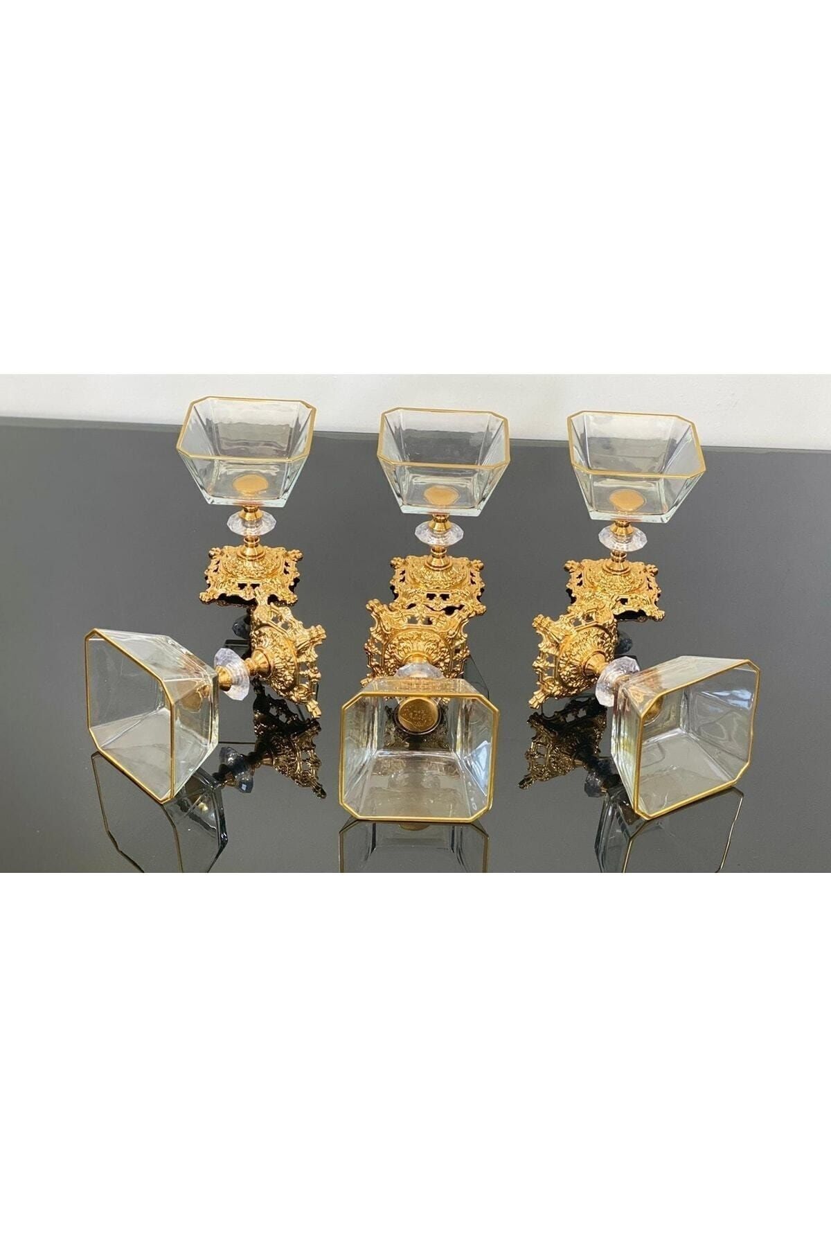 2 Li Metal Döküm Ayak Detaylı Magnolia-kase-dondurmalık-şekerlik