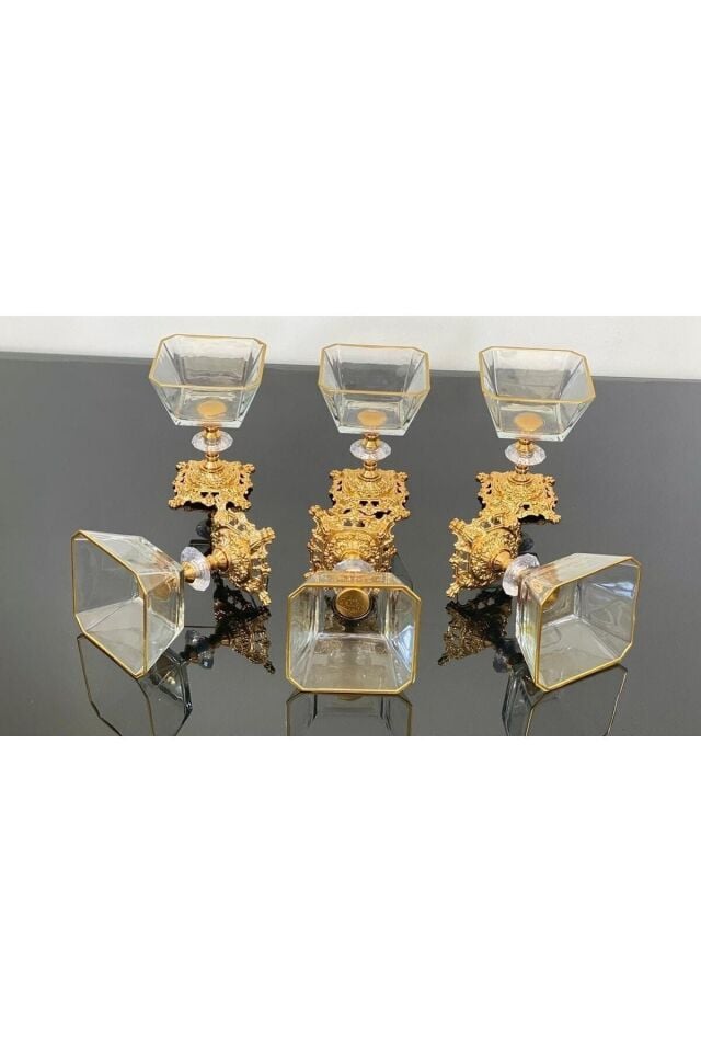 2 Li Metal Döküm Ayak Detaylı Magnolia-kase-dondurmalık-şekerlik