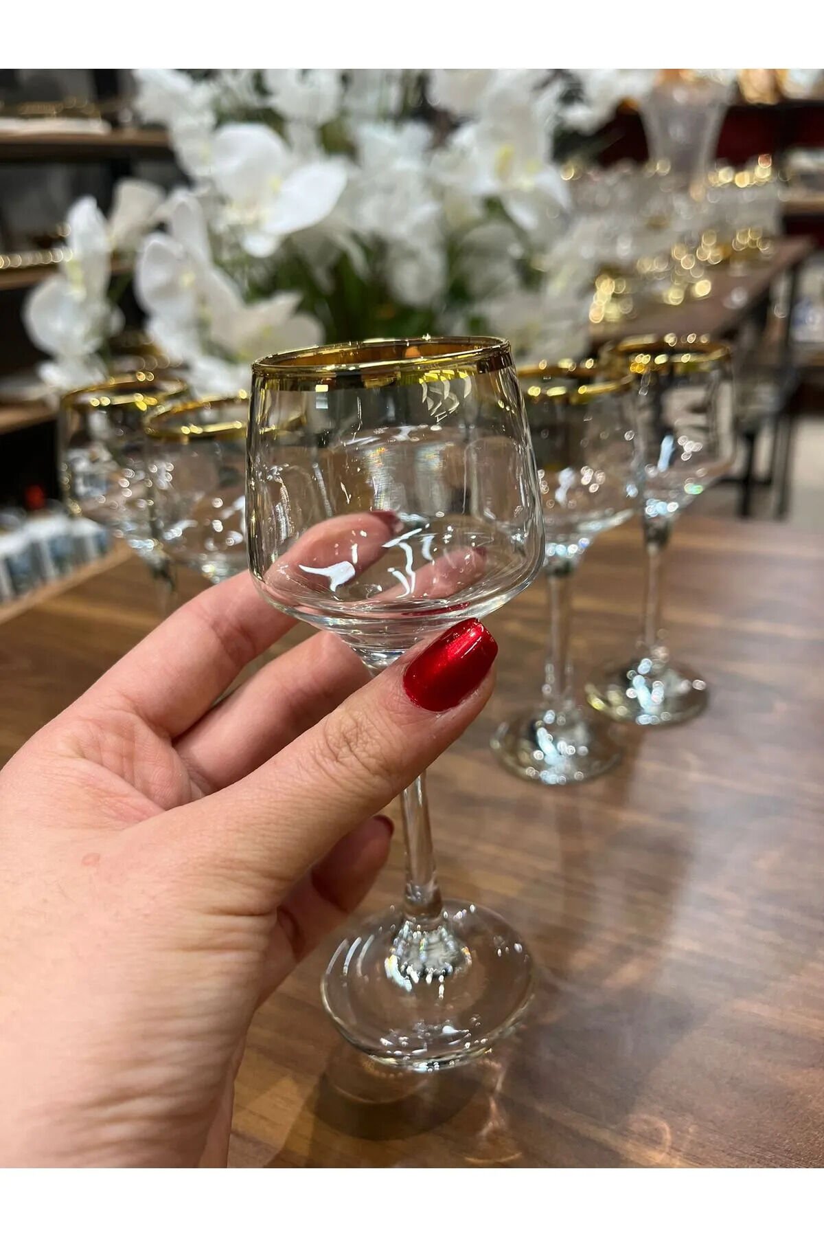 Lav 6 Lı Kahve Yanı Su Bardağı Ağız Altın 80 cc