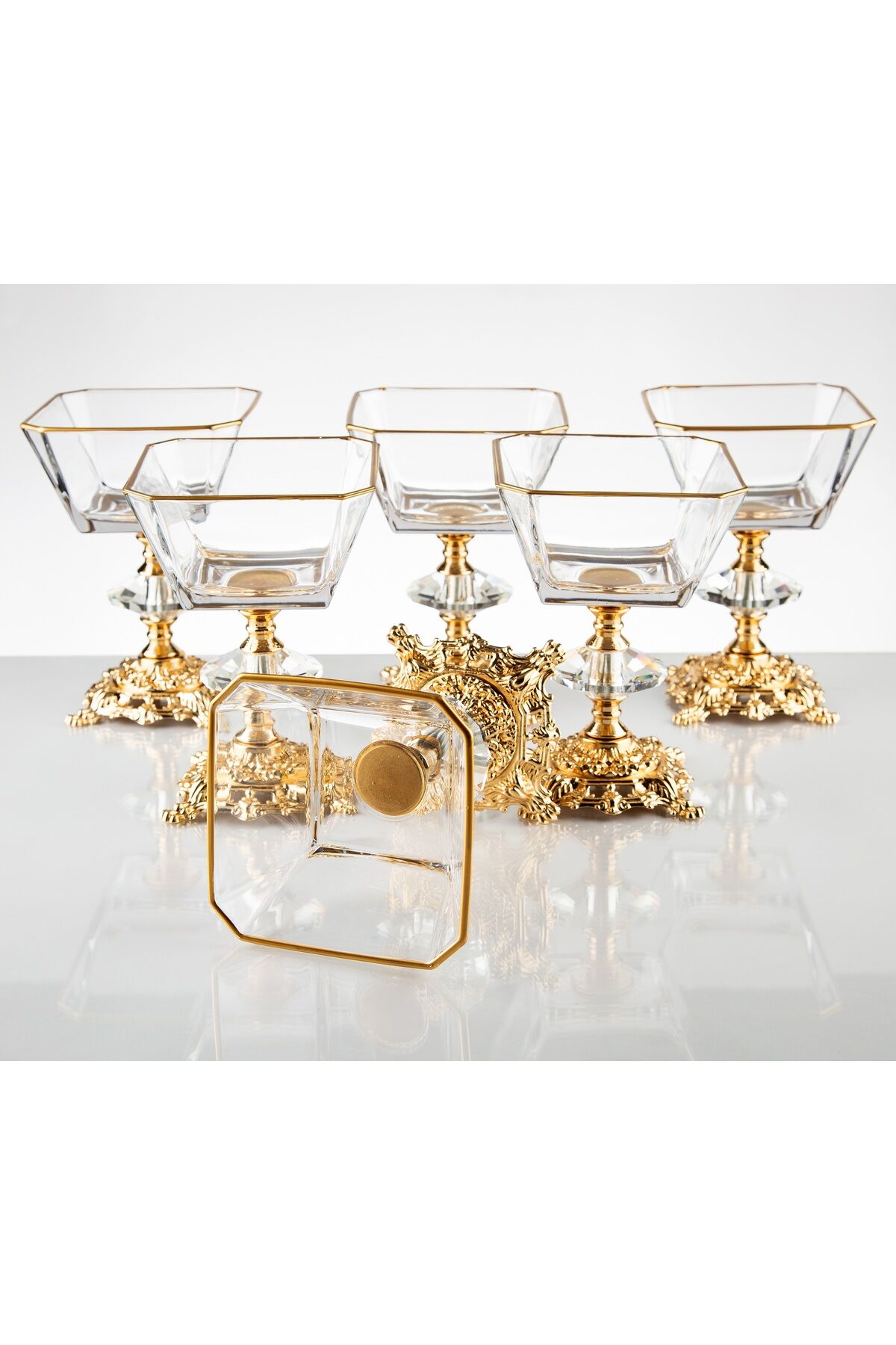 6 LI KRN Metal Ayaklı çerezlik KELEBEK - SİYAH VE BEYAZ ÇİÇEK Seçenekleri ile