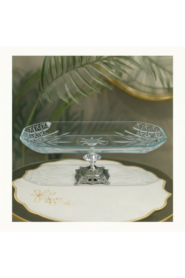 Timeless Baton Metal Ayaklı Gümüş Sunumluk - Timeless Serisi