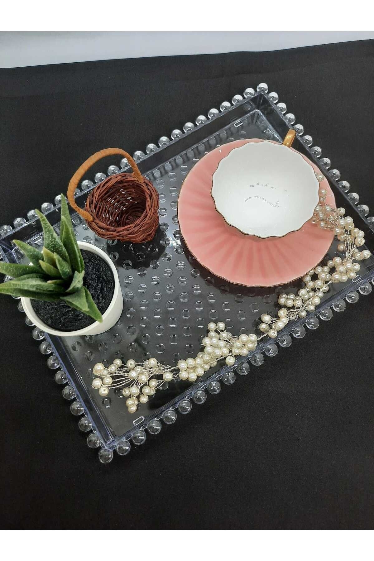 SUNUM TEPSİ BONCUK KRİSTAL MODEL DİKDÖRTGEN