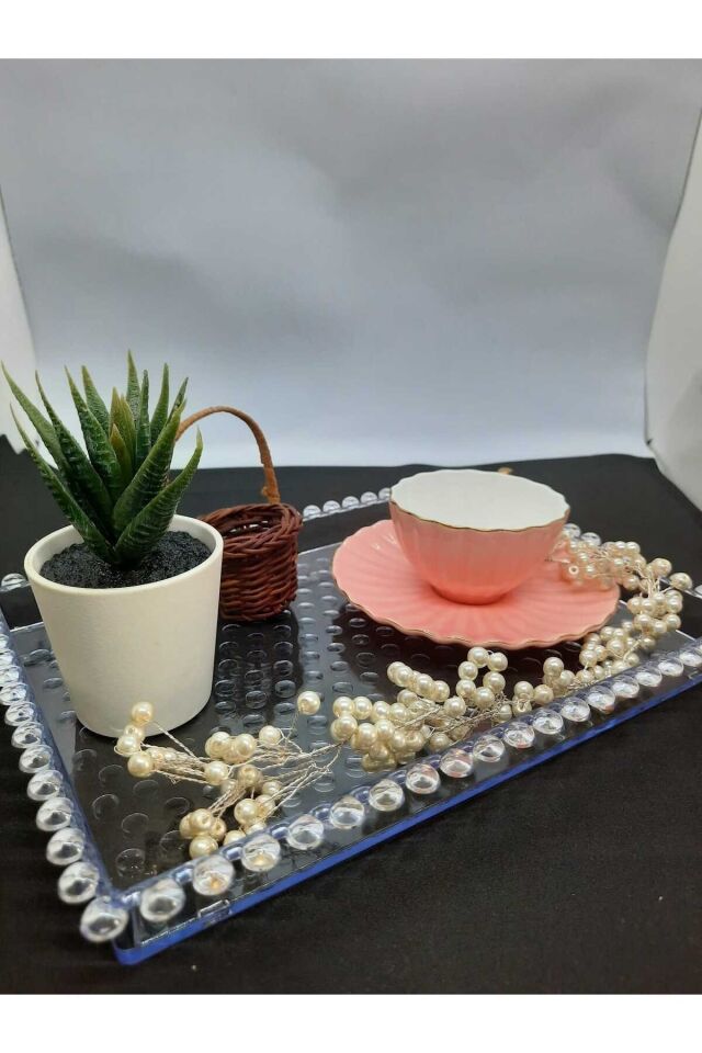 SUNUM TEPSİ BONCUK KRİSTAL MODEL DİKDÖRTGEN