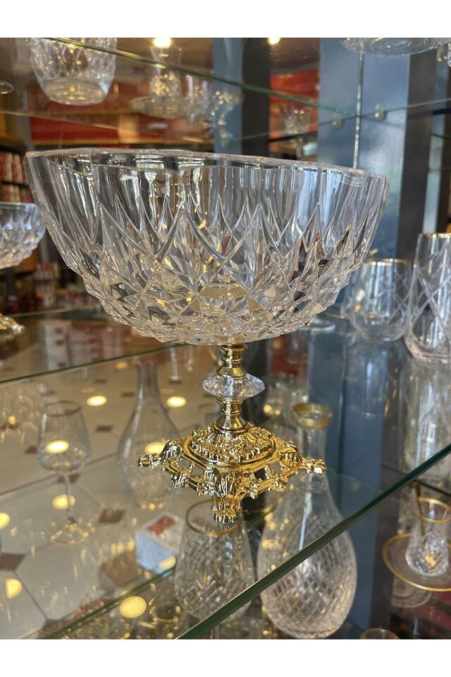 Gold Ayaklı Gondol Kase - Salata - Sunumluk Metal Ayaklı Kase