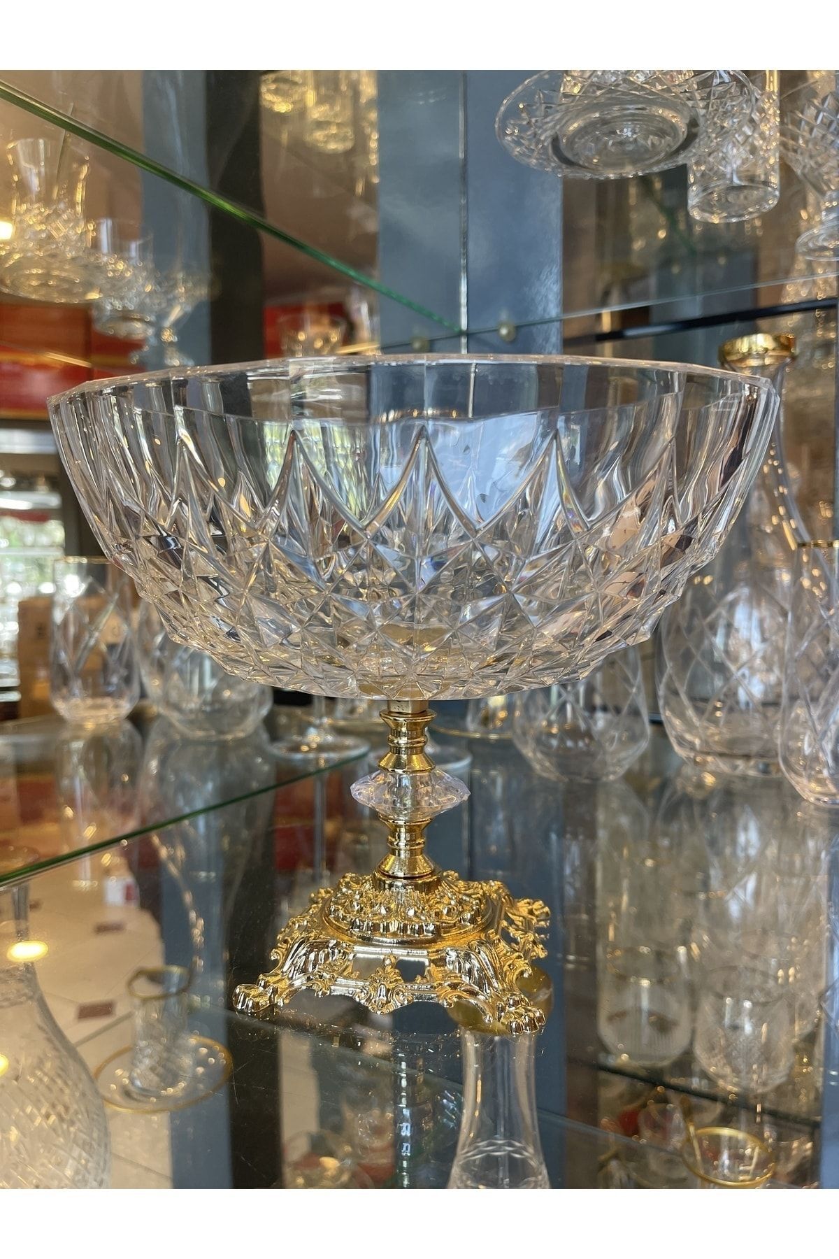 Gold Ayaklı Gondol Kase - Salata - Sunumluk Metal Ayaklı Kase