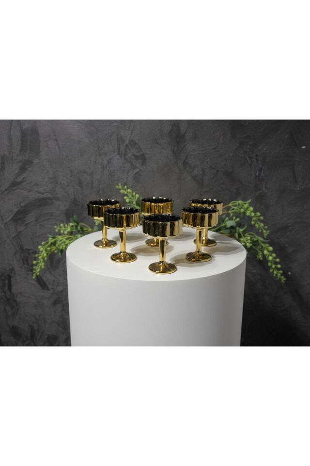 Titanyum Cam Lokumluk – Kahve Yanı Sunumluk, Şekerlik, Reçellik, Tatlı Sunum Kasesi (6’lı Set)