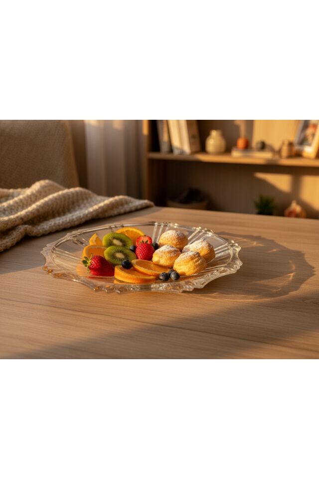 Lorenta 2’li Cam Sunum Seti – 24 cm Kase ve 32 cm Tabak | Meyvelik, Salata ve Pasta Sunumluk