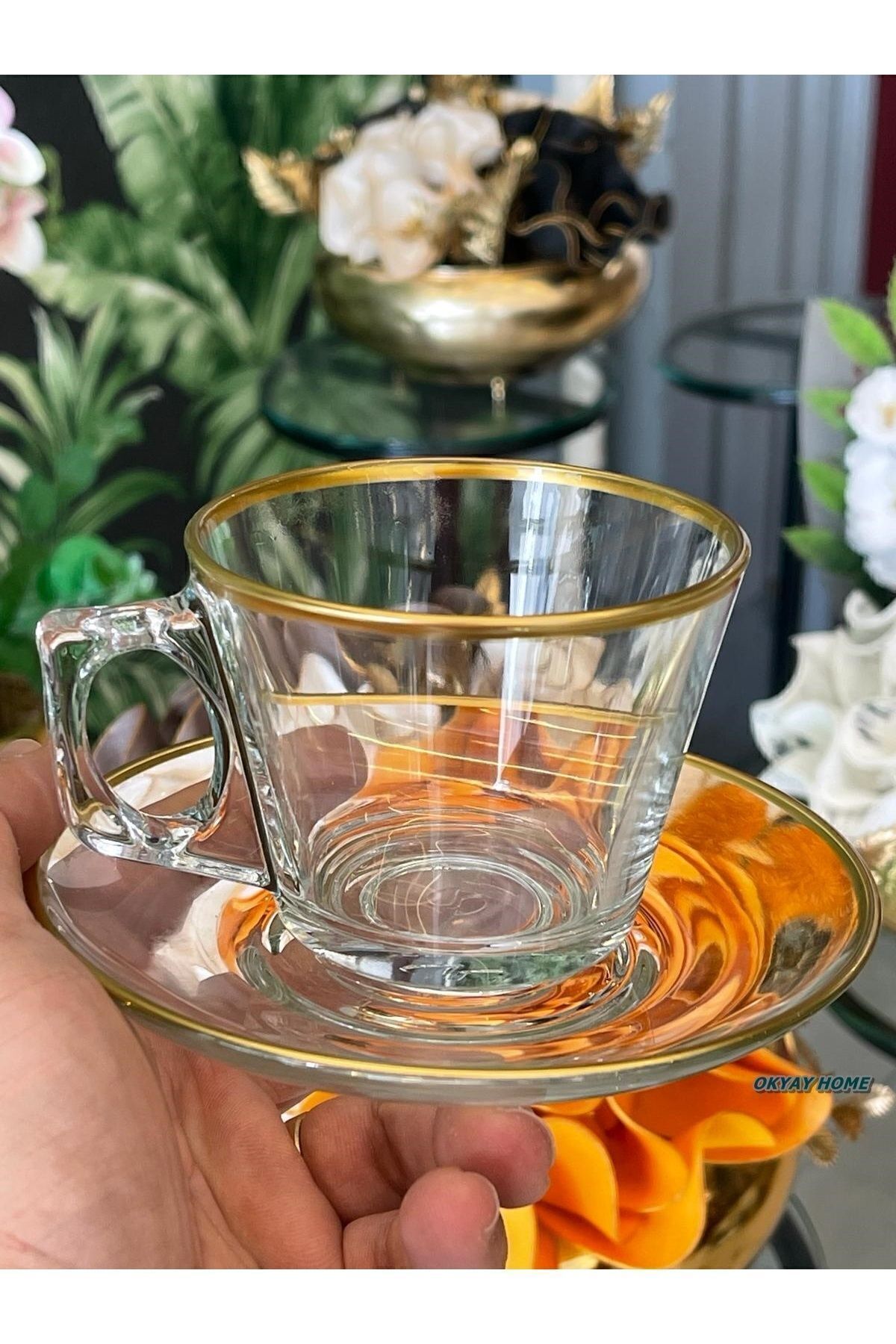 PAŞABAHÇE Vela Fincan Takımı 12 Parça 6 Kişilik YALDIZLI Hediyelik Çeyizlik