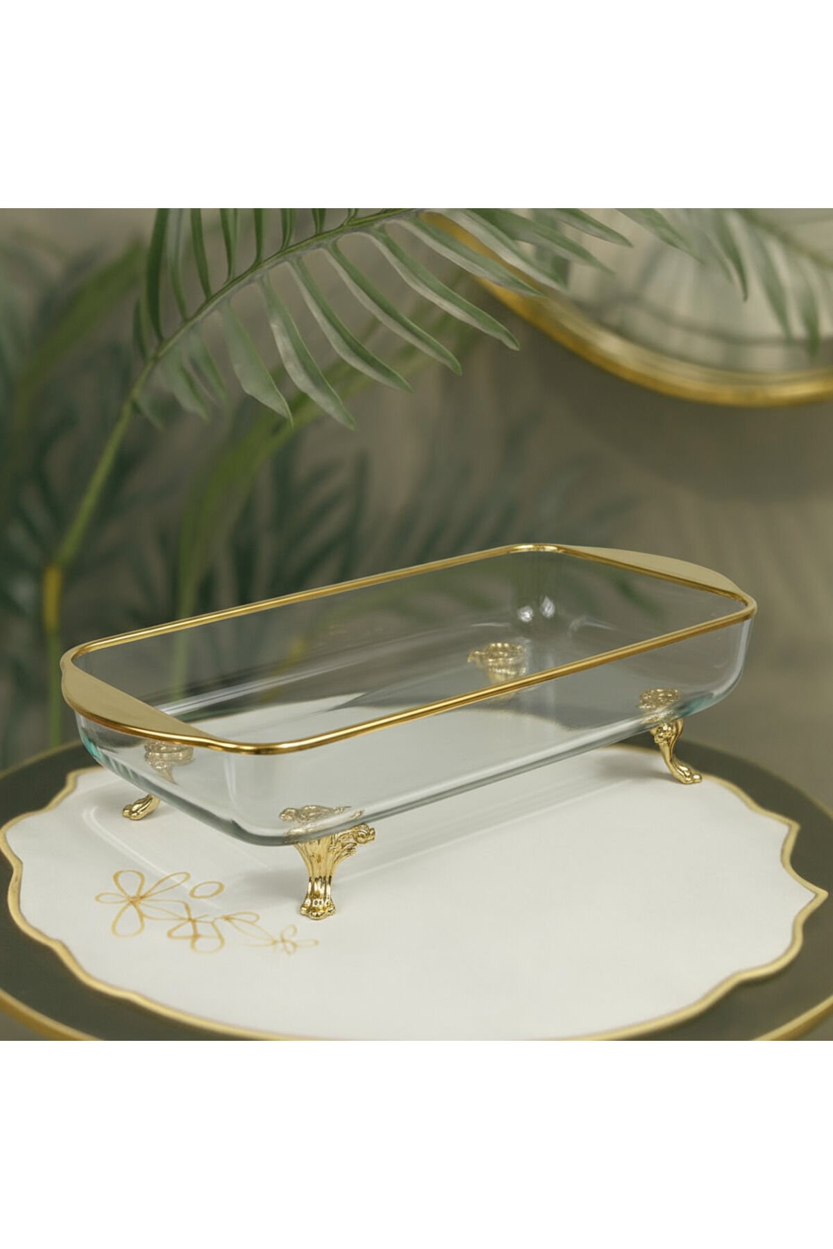 Mini Ayaklı Sunum Servis ve Derin Borcam Gold
