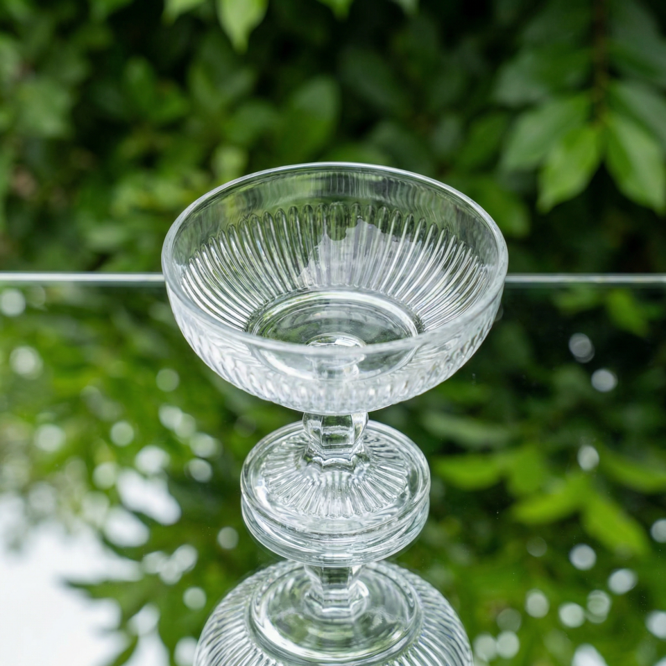 Cam Ayaklı Dondurmalık & Tatlı Kasesi 17 cm | Yaldızlı / Sade Sunum Kasesi | Magnolia Kup, Meyvelik(Kopya)