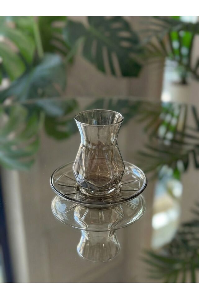 18 Parça Füme Cam Bardak Seti – 6 Çay Bardağı + 6 Uzun Su Bardağı + 6 Kısa Su Bardağı