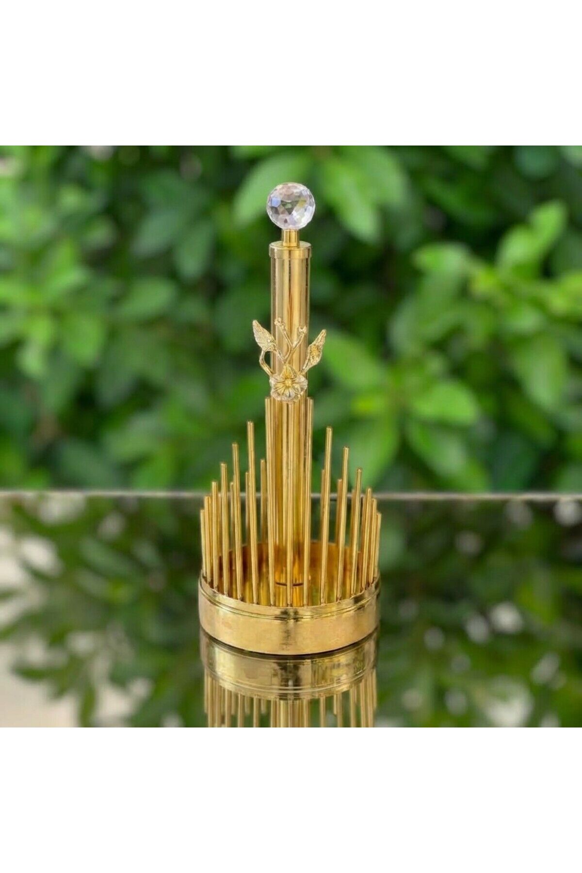 Kristal Detaylı Lüks Kağıt Havluluk | Altın & Gümüş Renk | Dekoratif Masa Üstü Kağıt Havlu Tutacağı Altın