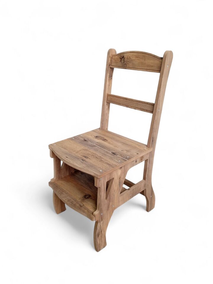 Çok Amaçlı MDF Katlanır Merdivenli Sandalye 2’si 1 Arada 110 Kg Taşıma Kapasitesi lüks