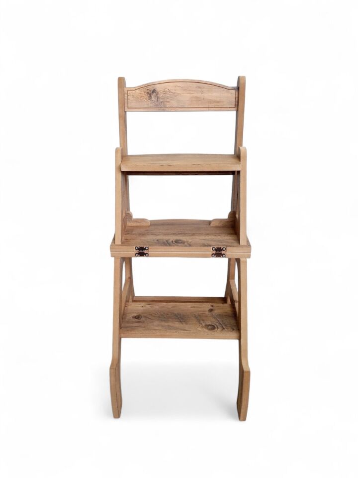 Çok Amaçlı MDF Katlanır Merdivenli Sandalye 2’si 1 Arada 110 Kg Taşıma Kapasitesi lüks